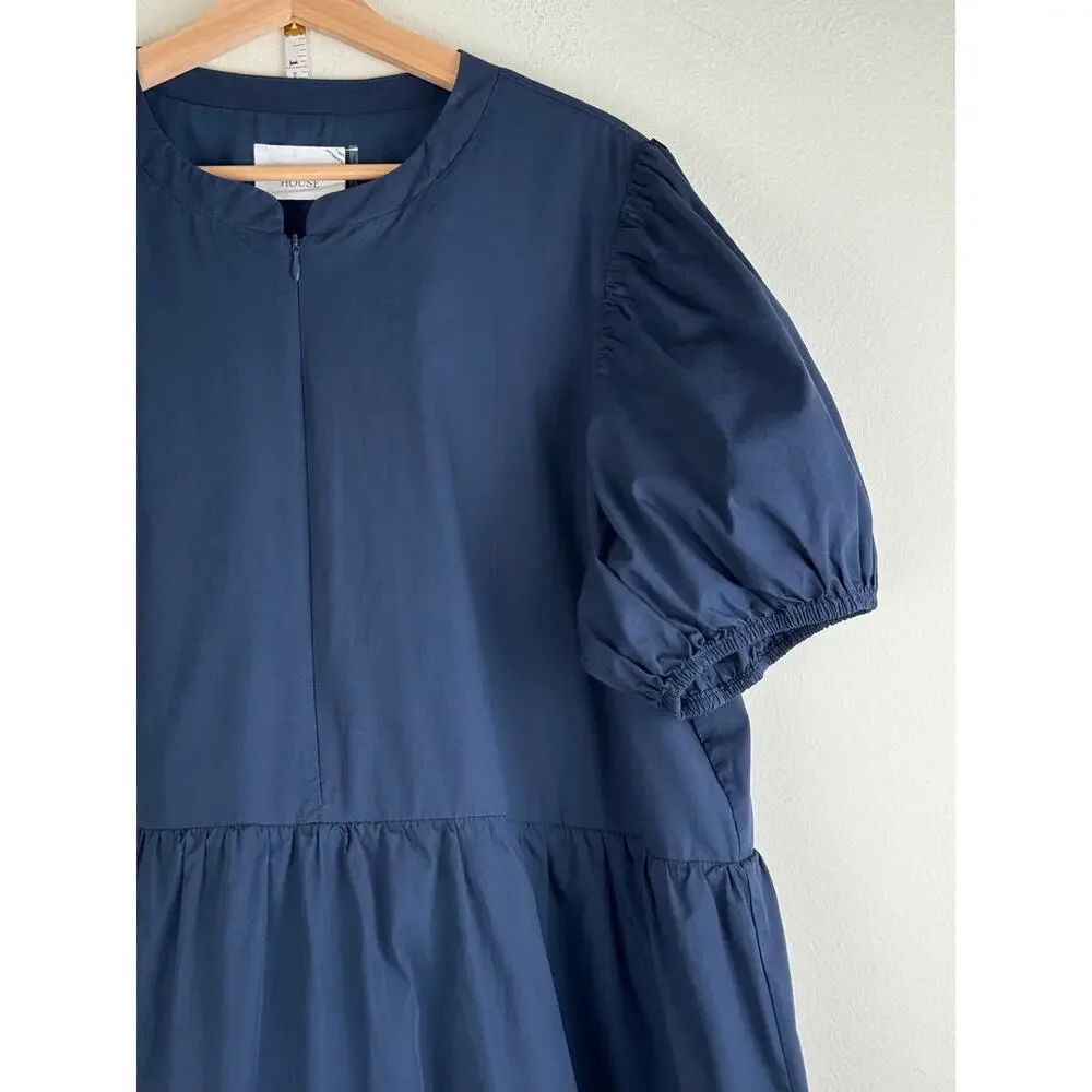 Hyacinth House Ellie Puff Sleeve Zip Front Mini Dress Navy XXL Tuckernuck - Picture 10 of 15